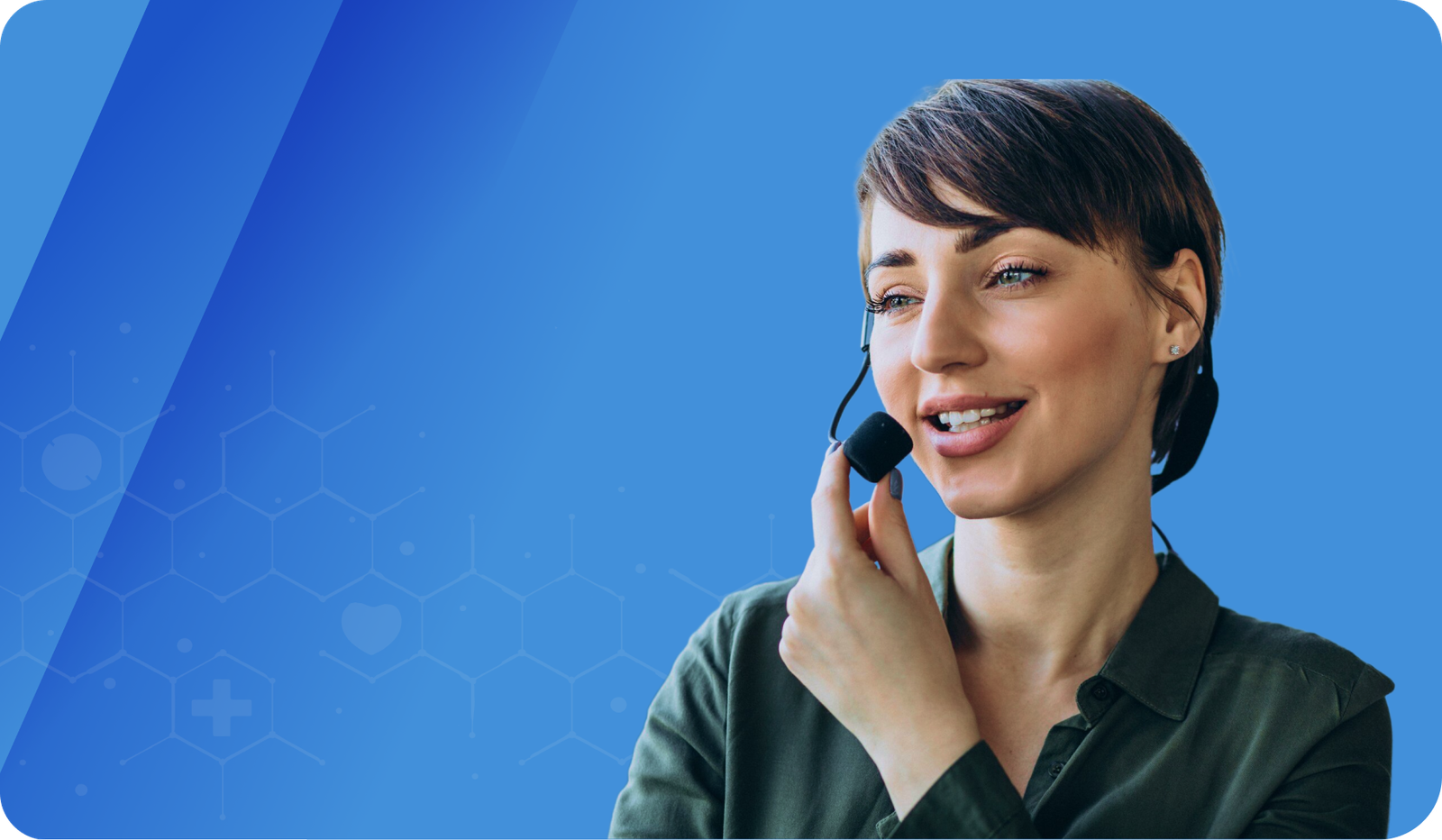 young female doctor smiling with dentures